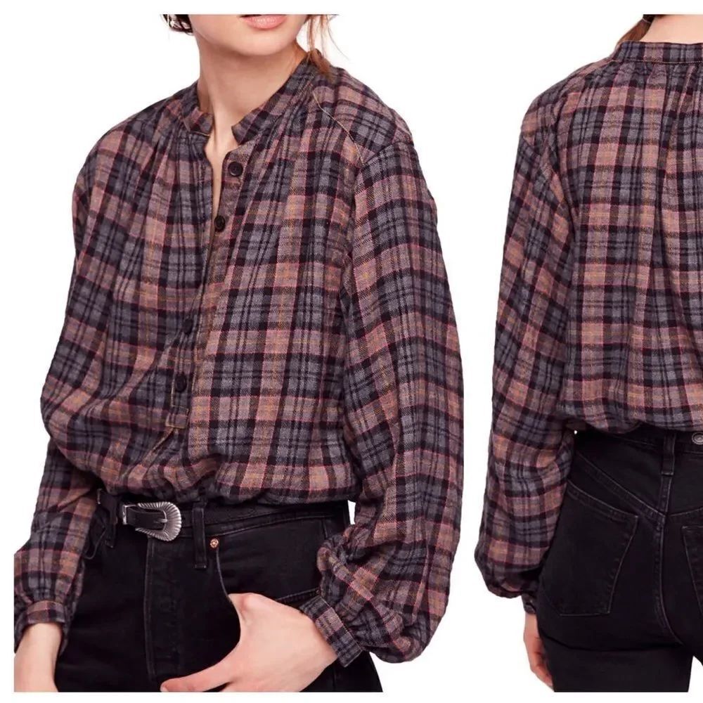 Free People Northern Bound Plaid Shirt Size Extra Small